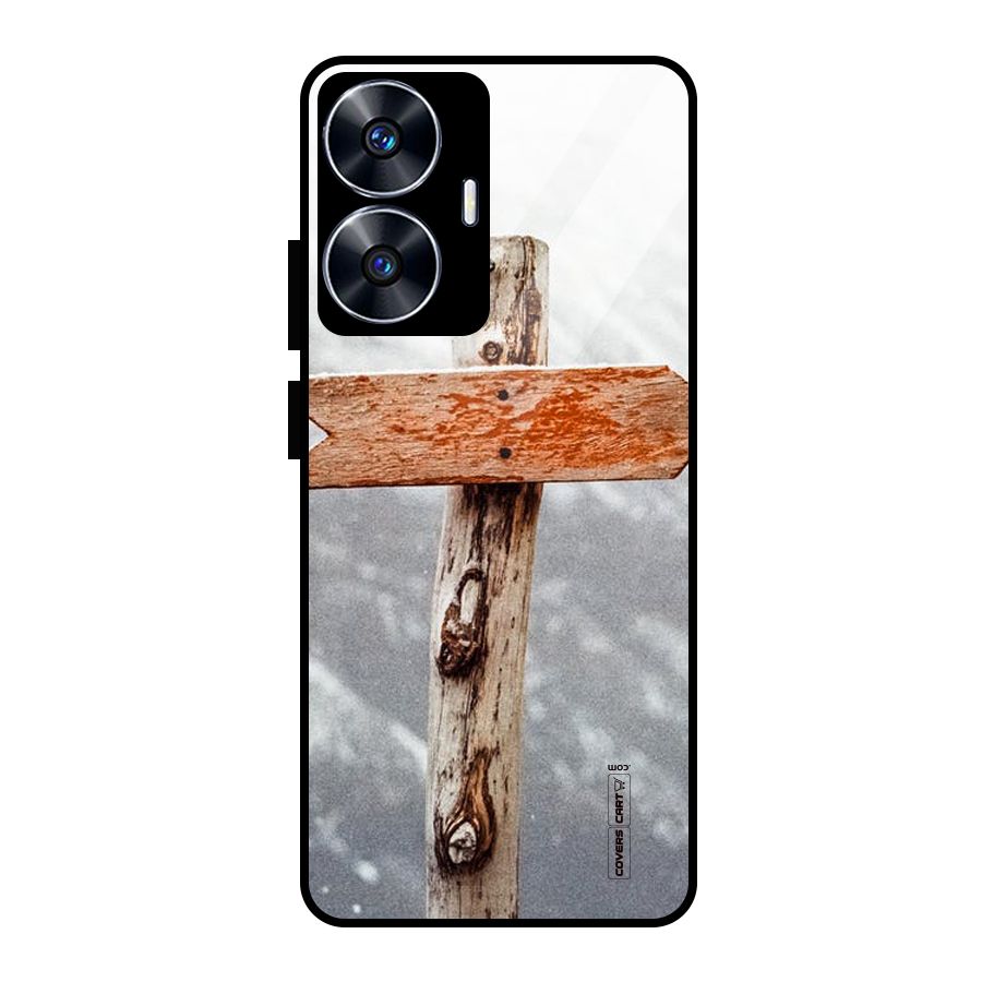 Wood And Snow Glass Back Case for Realme Narzo N55