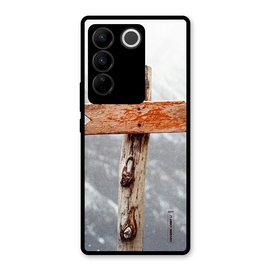 Wood And Snow Glass Back Case for Vivo V27