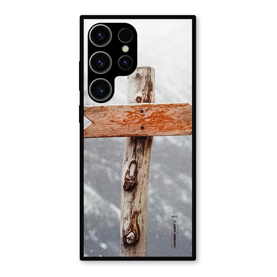 Wood And Snow Metal Back Case for Galaxy S23 Ultra