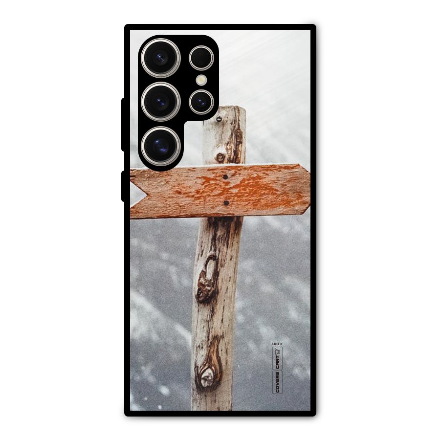 Wood And Snow Metal Back Case for Galaxy S24 Ultra
