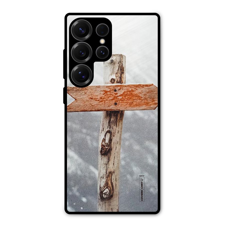 Wood And Snow Metal Back Case for Galaxy S25 Ultra