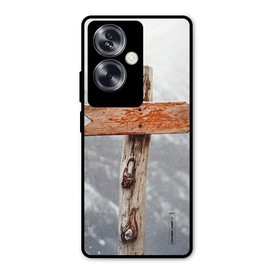 Wood And Snow Metal Back Case for Oppo A79 5G