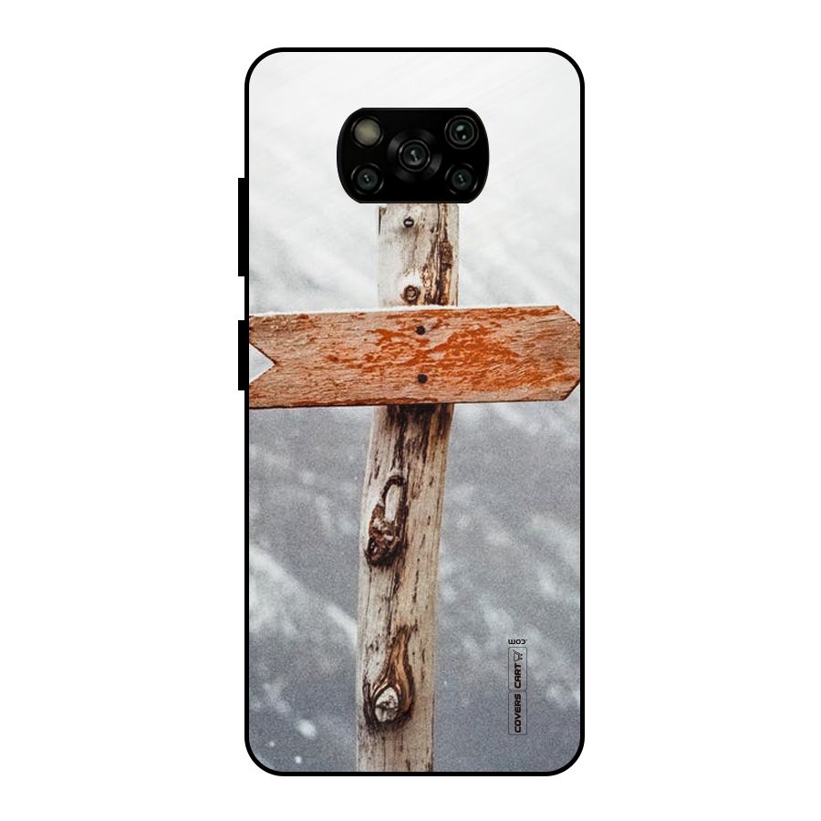 Wood And Snow Metal Back Case for Poco X3