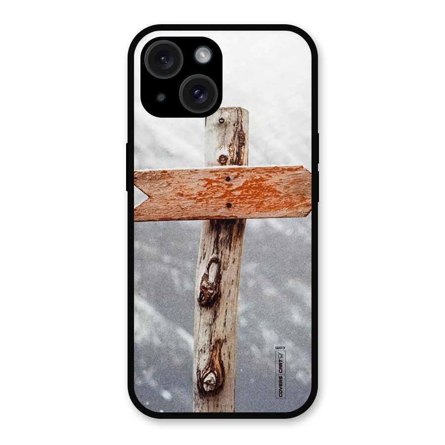 Wood And Snow Metal Back Case for iPhone 15