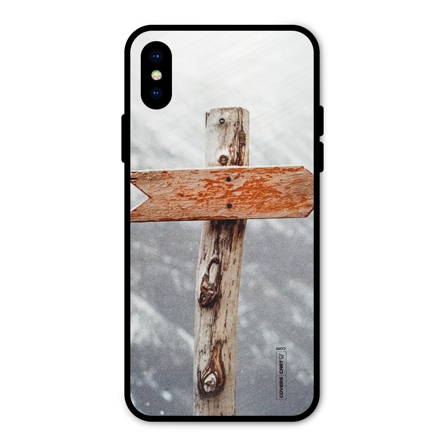 Wood And Snow Metal Back Case for iPhone XS