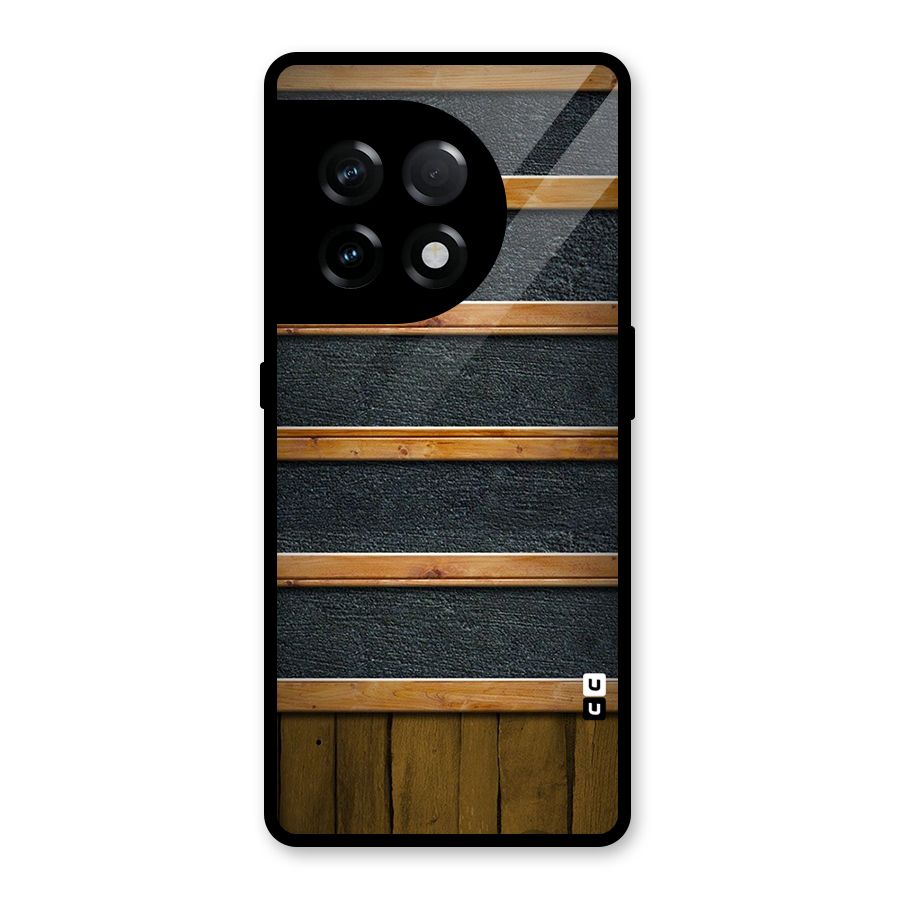 Wood Design Glass Back Case for OnePlus 11R