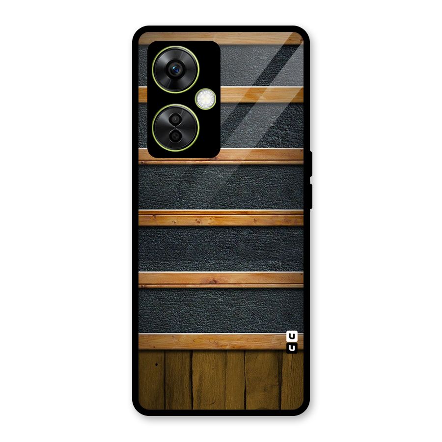 Wood Design Glass Back Case for OnePlus Nord CE 3 Lite