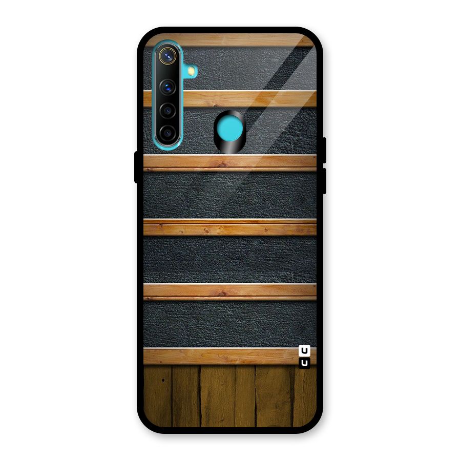 Wood Design Glass Back Case for Realme Narzo 10