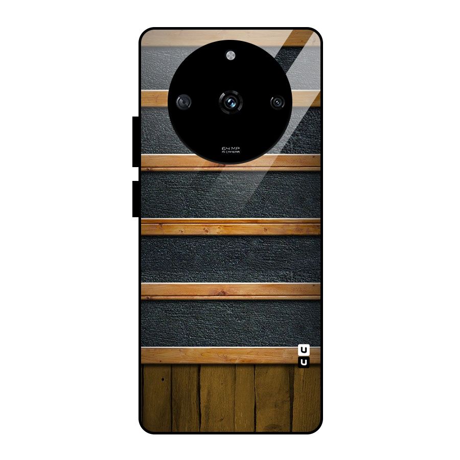 Wood Design Glass Back Case for Realme Narzo 60 5G
