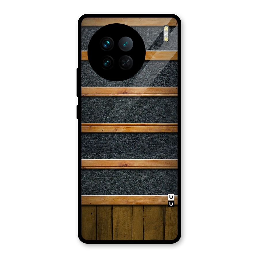 Wood Design Glass Back Case for Vivo X90