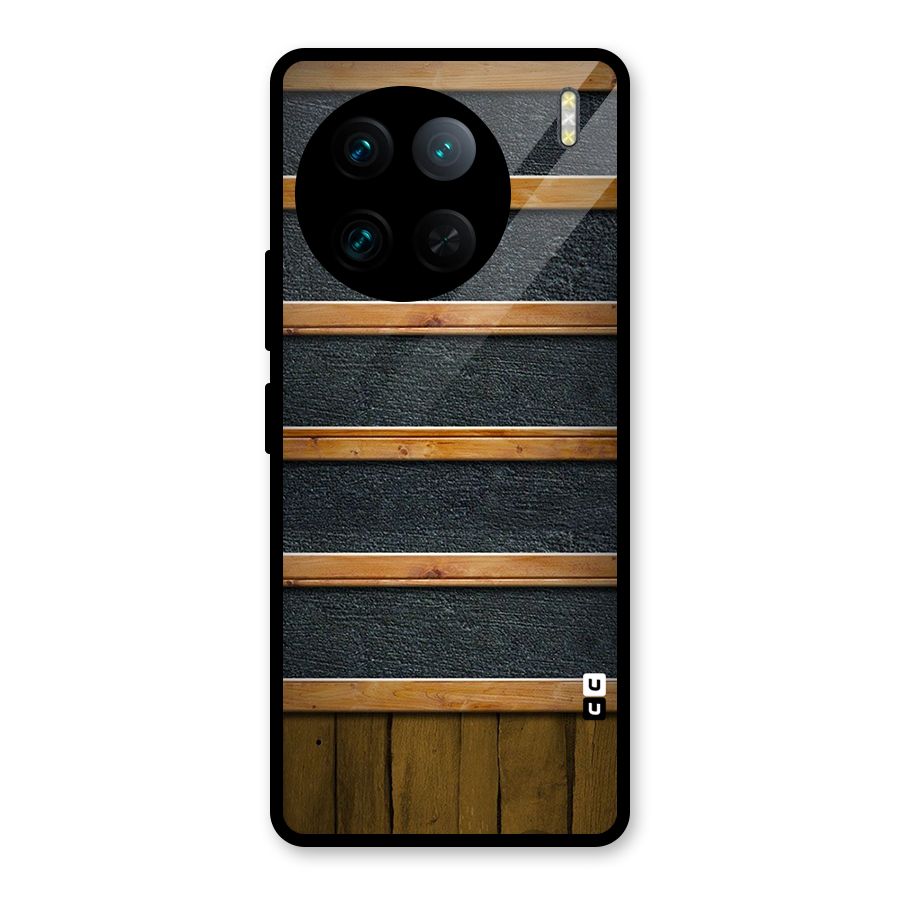 Wood Design Glass Back Case for Vivo X90 Pro