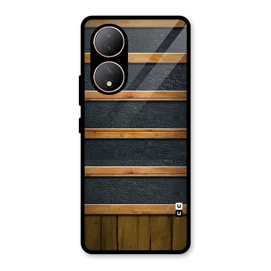 Wood Design Glass Back Case for Vivo Y100A