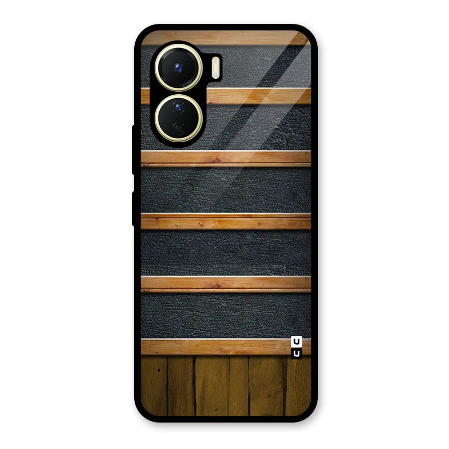 Wood Design Glass Back Case for Vivo Y16