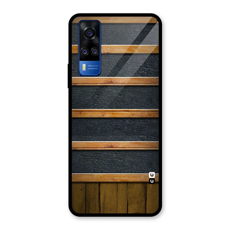 Wood Design Glass Back Case for Vivo Y31