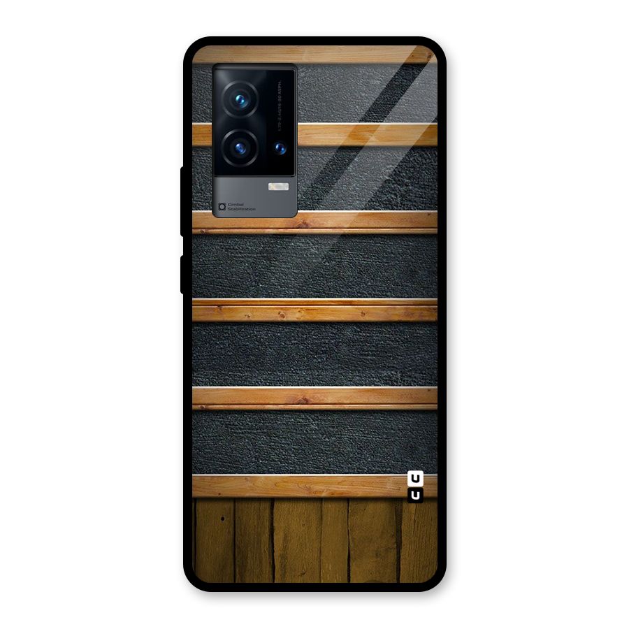 Wood Design Glass Back Case for iQOO 9 5G