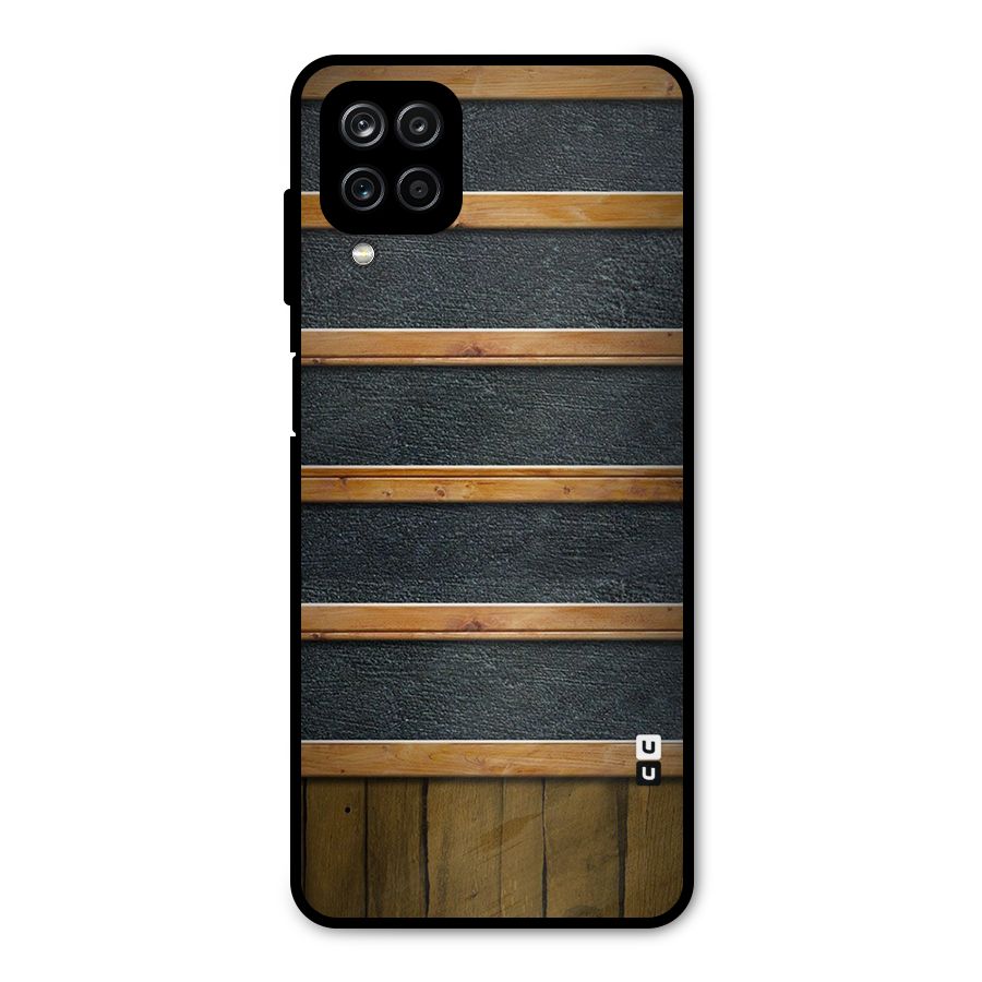 Wood Design Metal Back Case for Galaxy A12