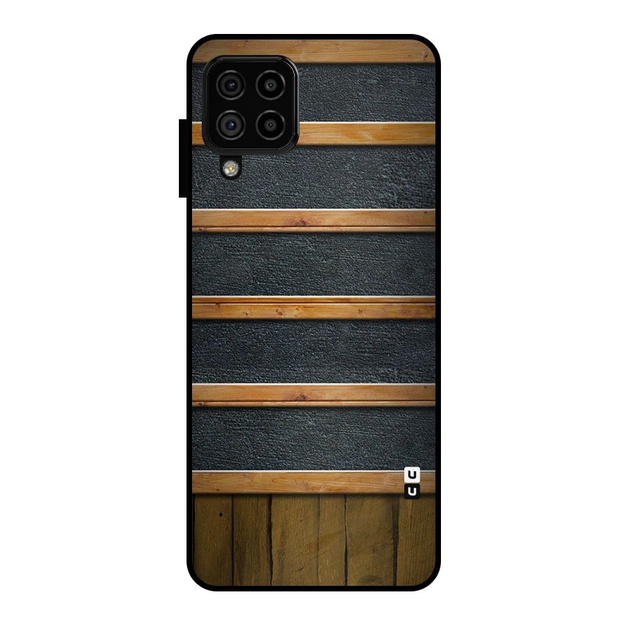 Wood Design Metal Back Case for Galaxy A22 4G