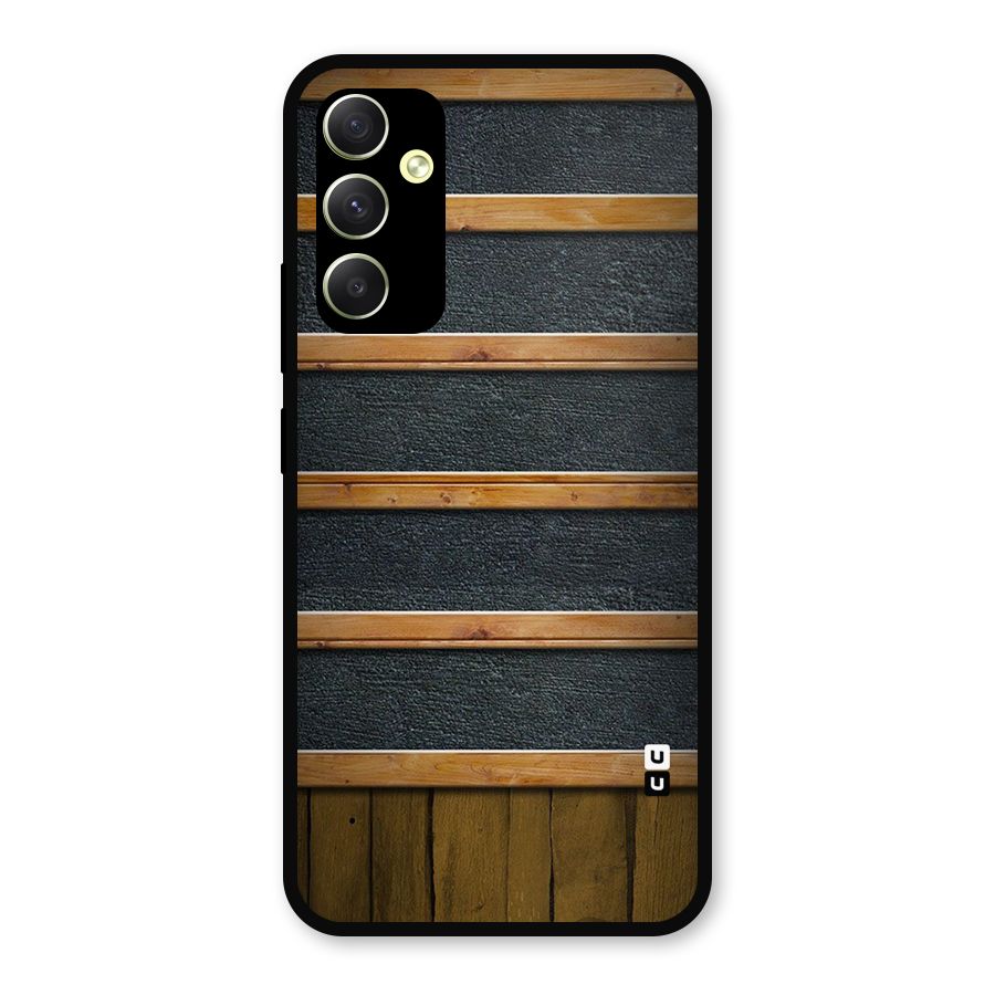 Wood Design Metal Back Case for Galaxy A34