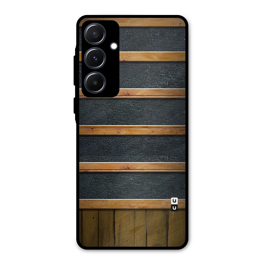 Wood Design Metal Back Case for Galaxy A55
