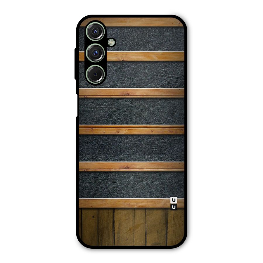 Wood Design Metal Back Case for Galaxy F34