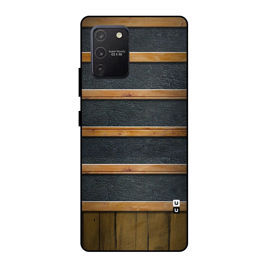 Wood Design Metal Back Case for Galaxy S10 Lite