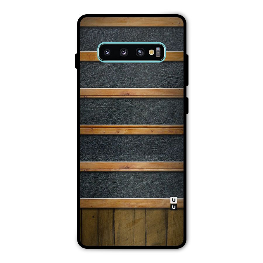 Wood Design Metal Back Case for Galaxy S10 Plus