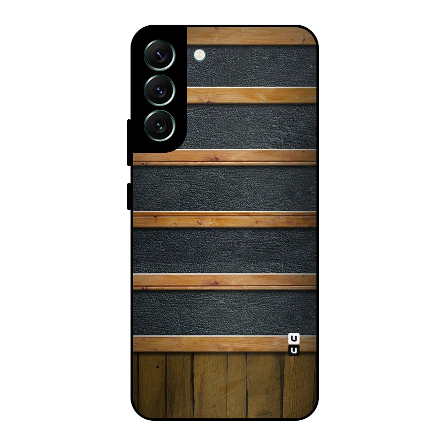 Wood Design Metal Back Case for Galaxy S22 Plus 5G
