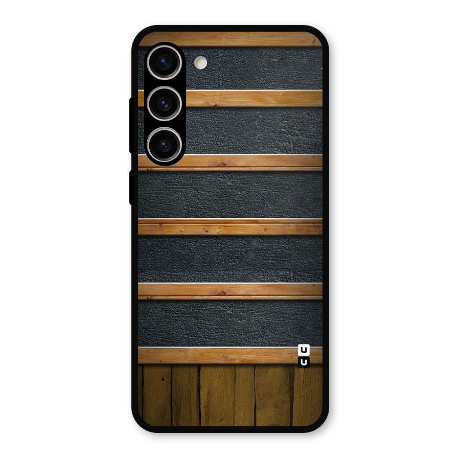 Wood Design Metal Back Case for Galaxy S23 Plus