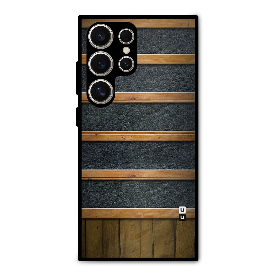 Wood Design Metal Back Case for Galaxy S24 Ultra