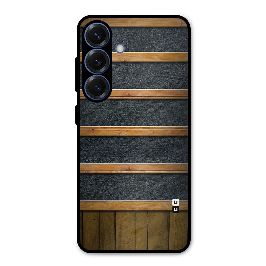 Wood Design Metal Back Case for Galaxy S25