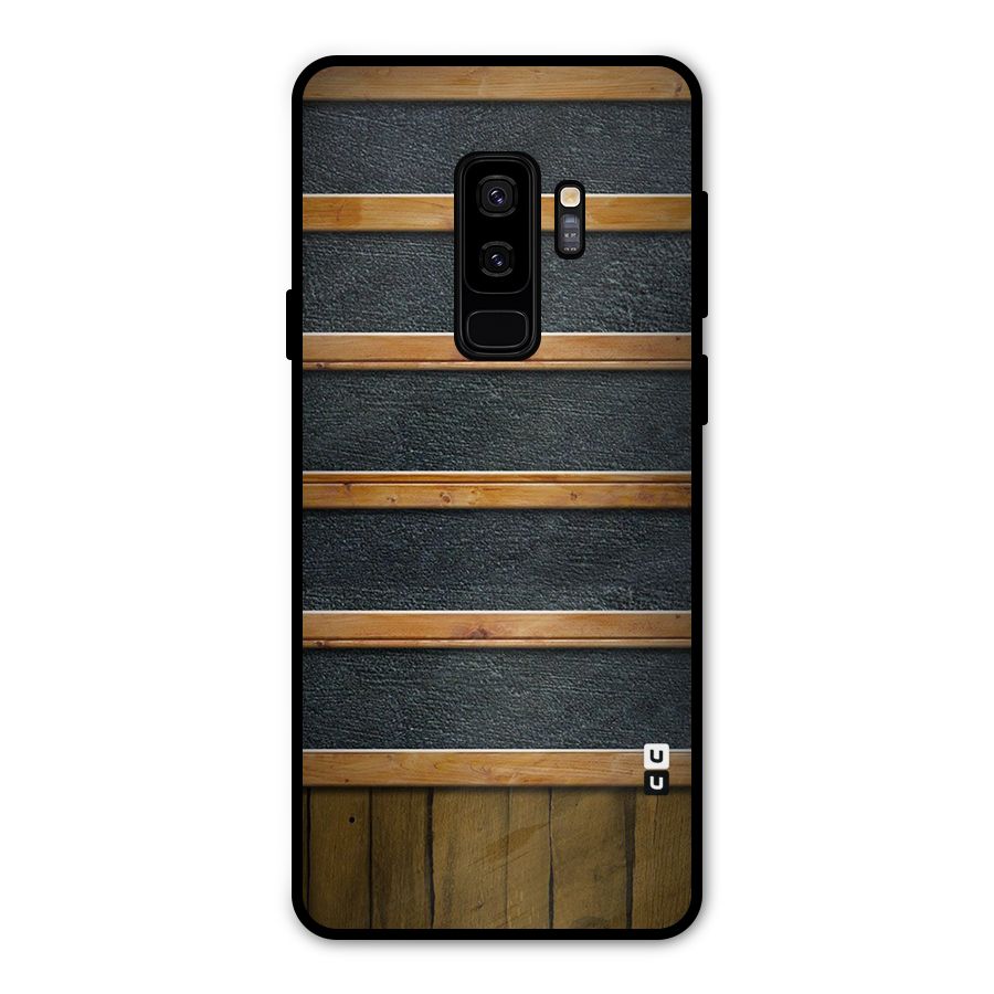 Wood Design Metal Back Case for Galaxy S9 Plus