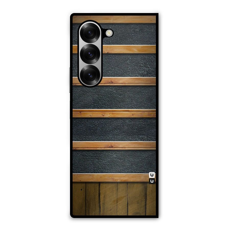 Wood Design Metal Back Case for Galaxy Z Fold6