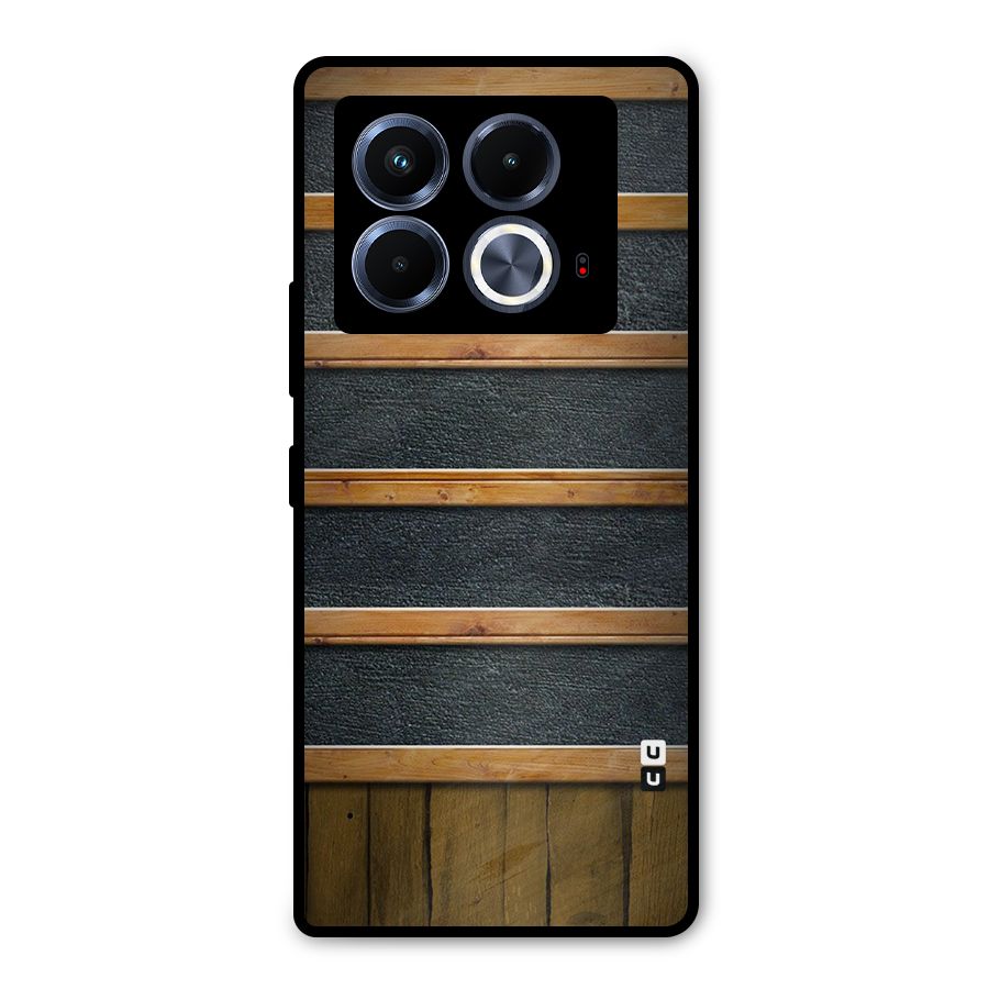 Wood Design Metal Back Case for Infinix Note 40 5G