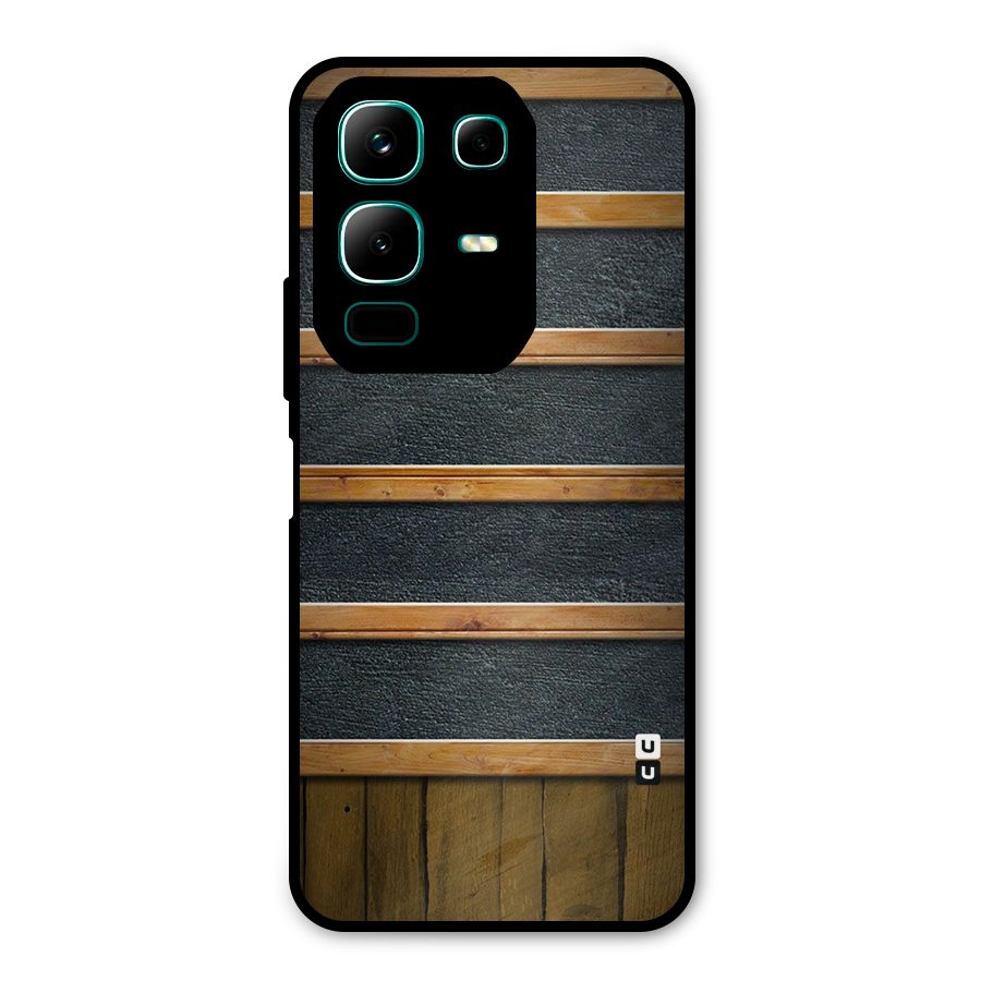 Wood Design Metal Back Case for Infinix Note 50x