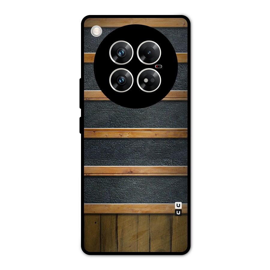Wood Design Metal Back Case for Infinix Zero 40 5G