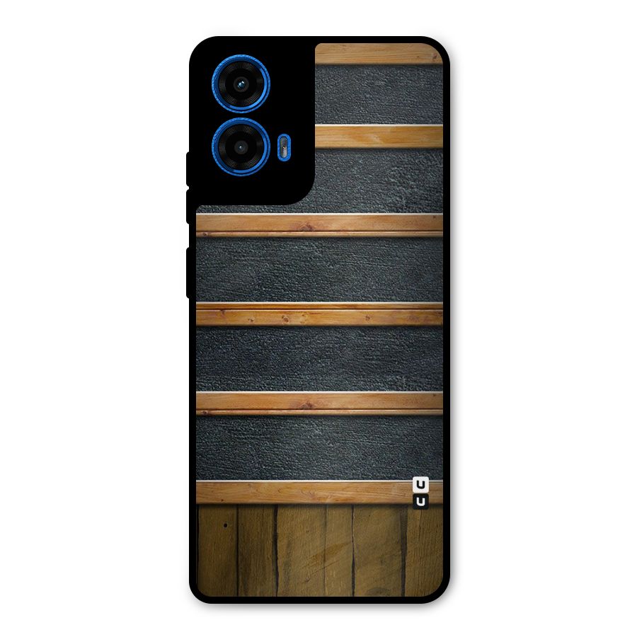 Wood Design Metal Back Case for Moto G45