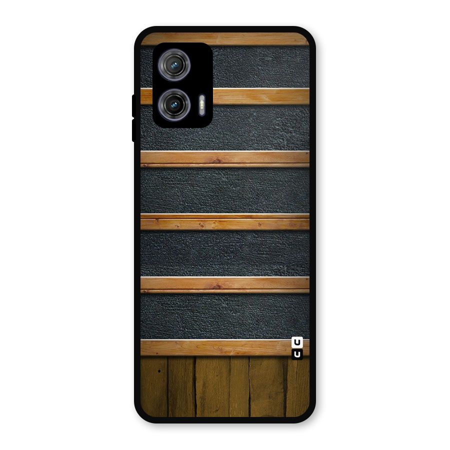 Wood Design Metal Back Case for Moto G73