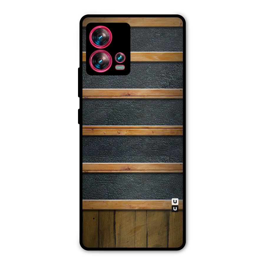 Wood Design Metal Back Case for Motorola Edge 30 Fusion