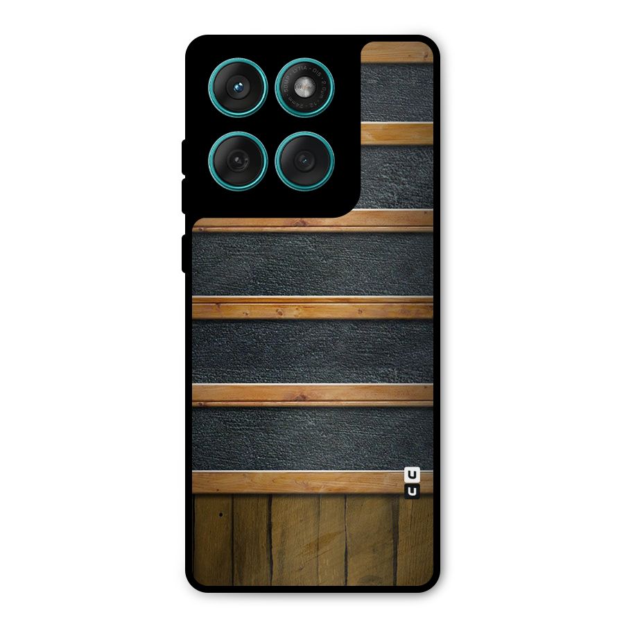 Wood Design Metal Back Case for Motorola Edge 60 Fusion