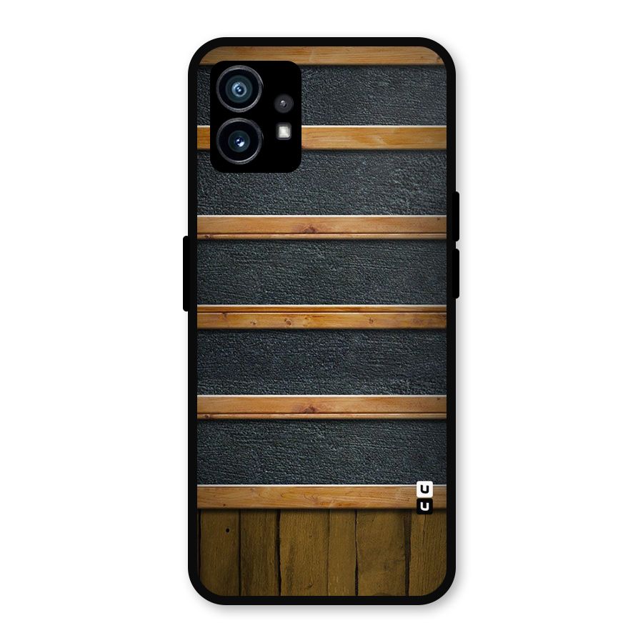 Wood Design Metal Back Case for Nothing Phone 1