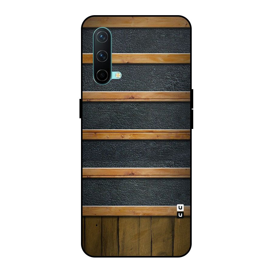 Wood Design Metal Back Case for OnePlus Nord CE 5G