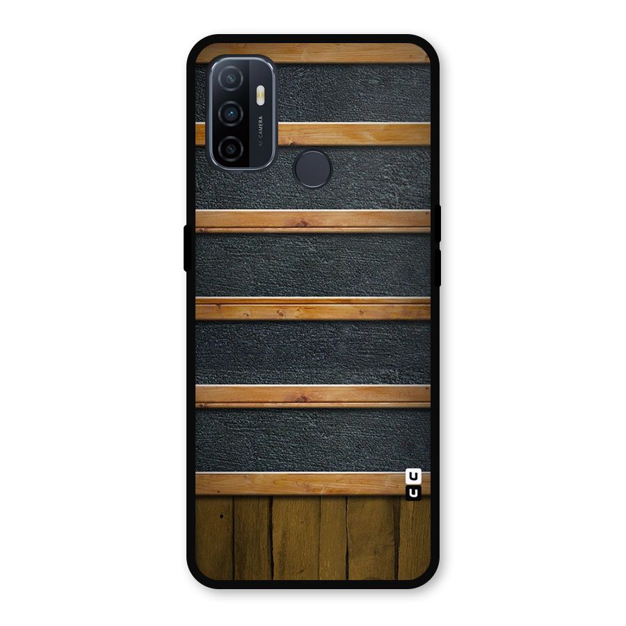 Wood Design Metal Back Case for Oppo A53