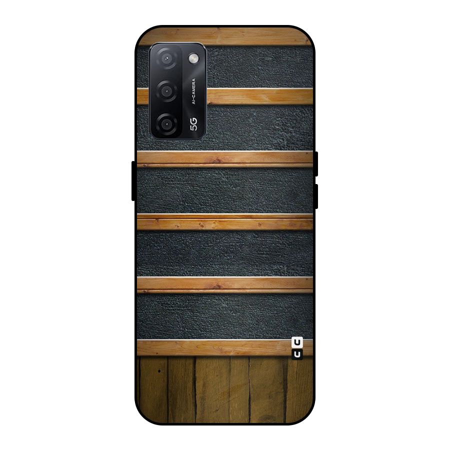 Wood Design Metal Back Case for Oppo A53s 5G