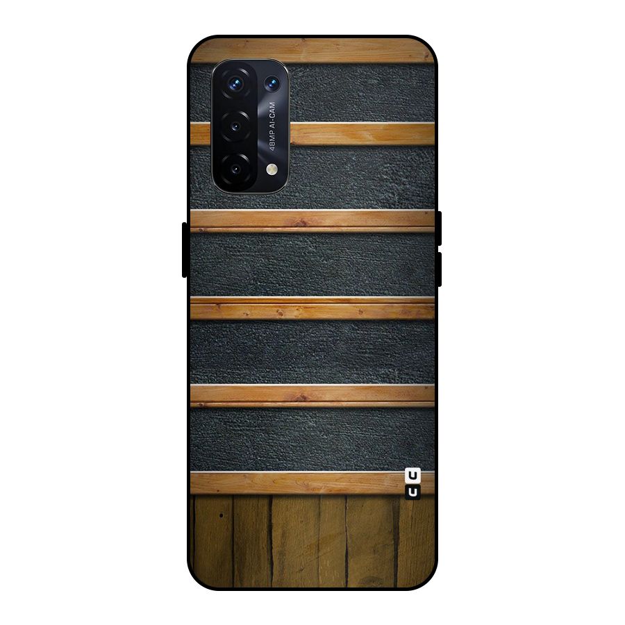 Wood Design Metal Back Case for Oppo A74 5G