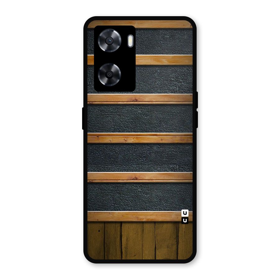 Wood Design Metal Back Case for Oppo A77