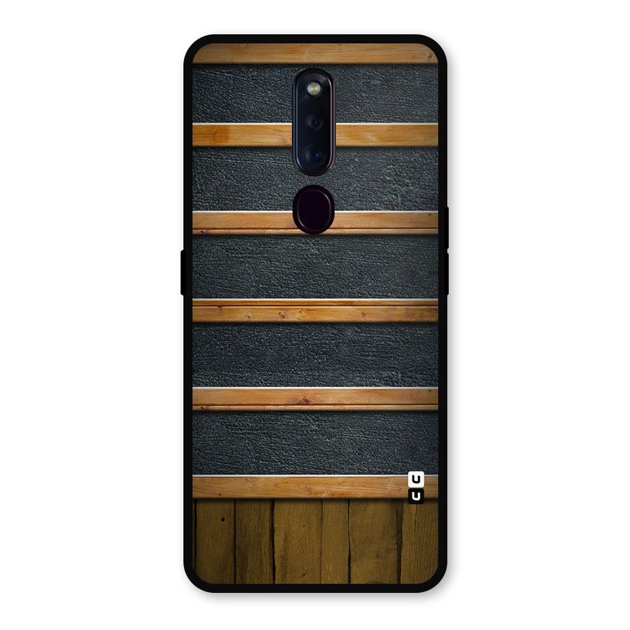 Wood Design Metal Back Case for Oppo F11 Pro
