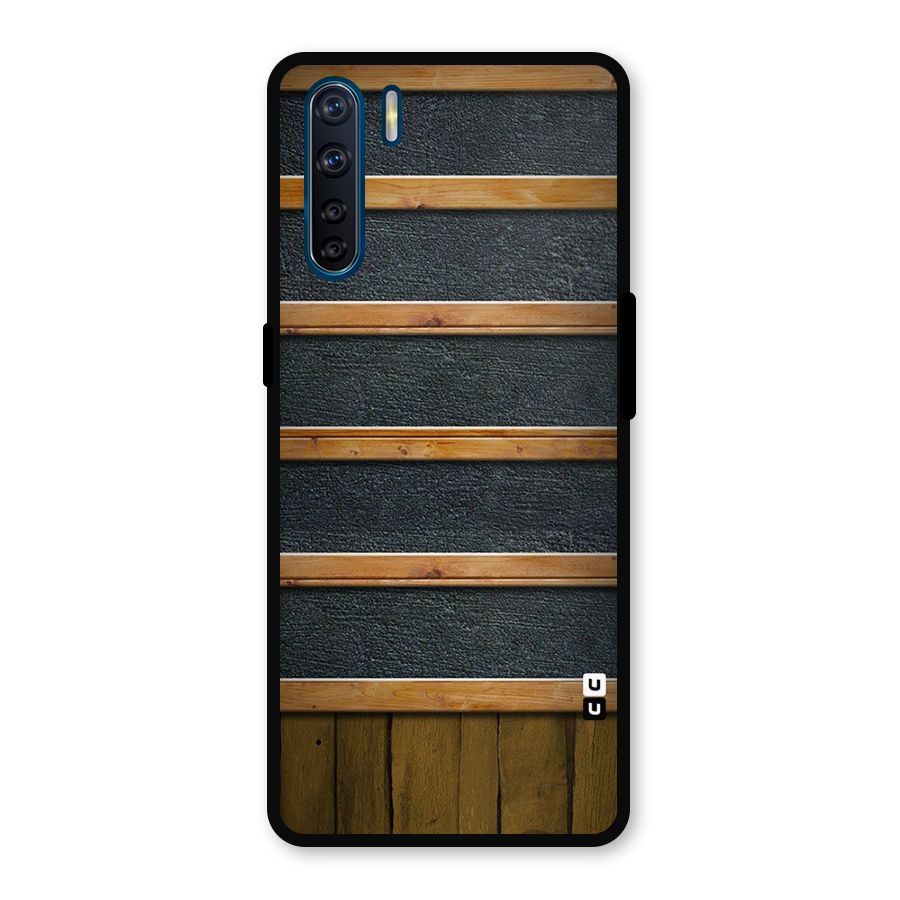 Wood Design Metal Back Case for Oppo F15