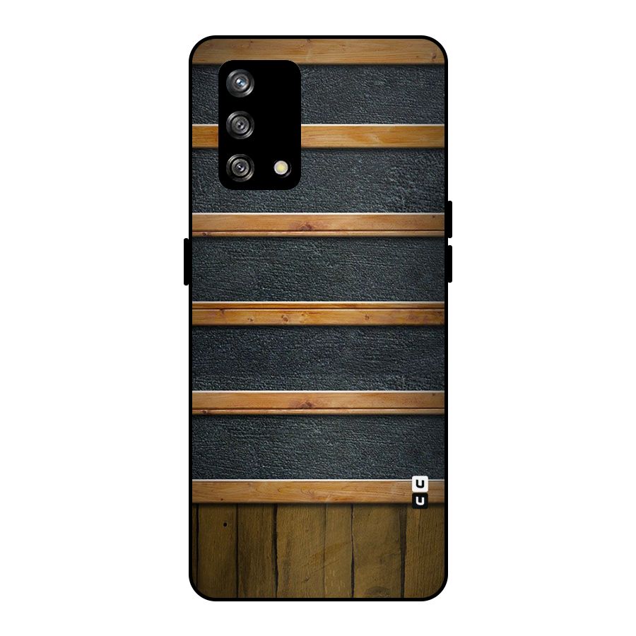 Wood Design Metal Back Case for Oppo F19