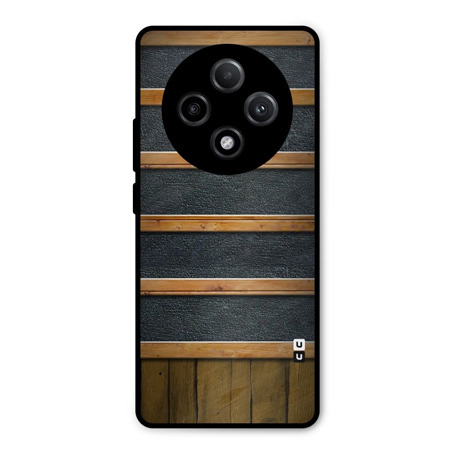 Wood Design Metal Back Case for Oppo F27 Pro Plus