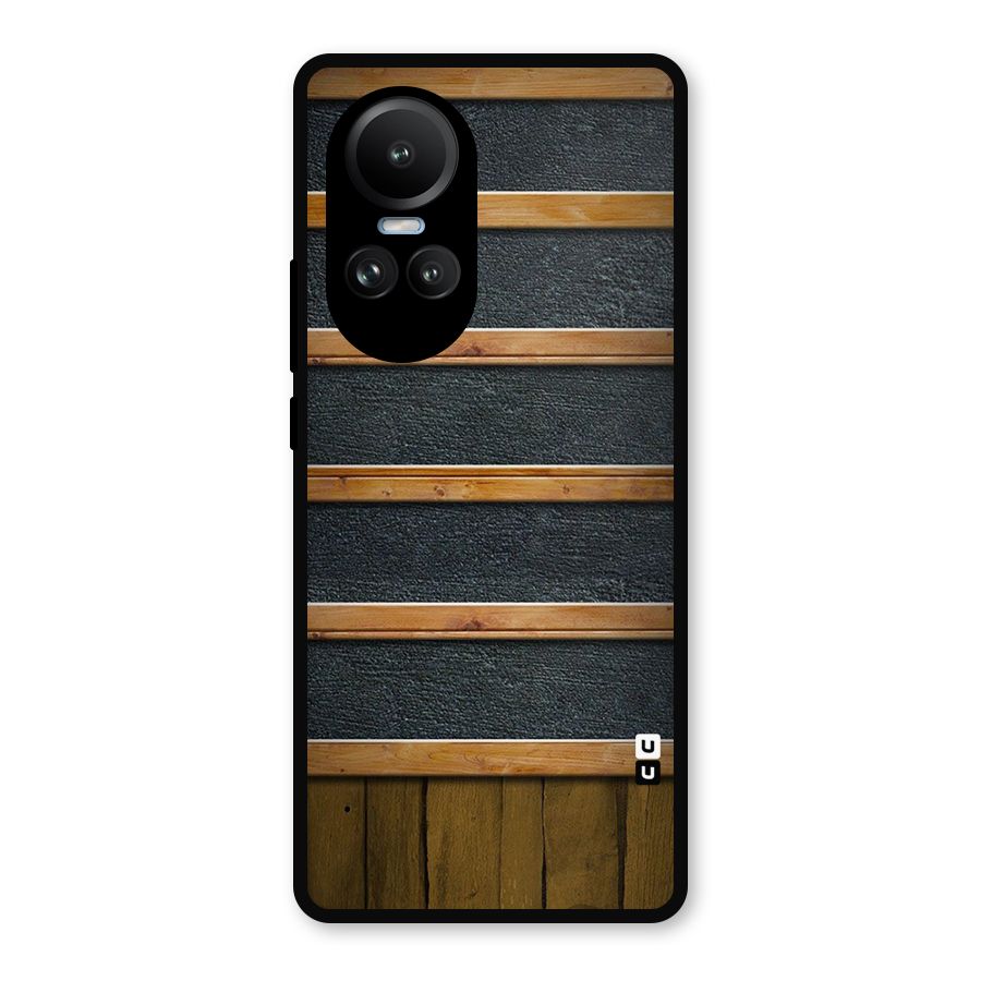 Wood Design Metal Back Case for Oppo Reno10 Pro